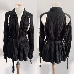 ANN DEMEULEMEESTER Bondage Cutout Metal Shirt goth
